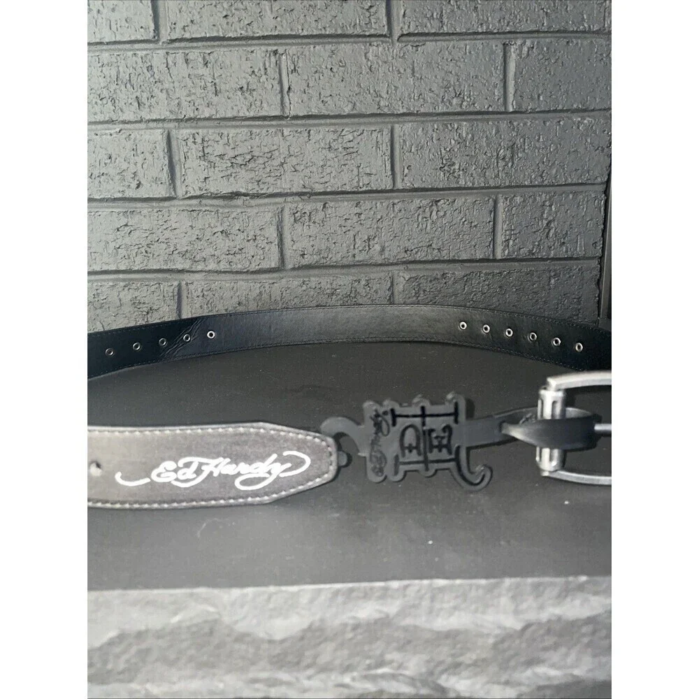 NWT ED HARDY studded skull belt Sz 36